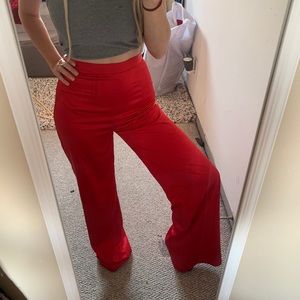 Silky red pants